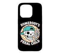 Crâne drôle Squelette rétro Humour Somebody's Feral Child Coque pour iPhone 15 Pro