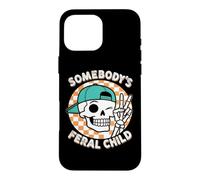 Crâne drôle Squelette rétro Humour Somebody's Feral Child Coque pour iPhone 16 Pro Max
