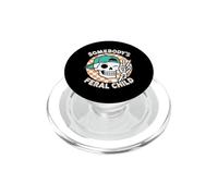 Crâne drôle Squelette rétro Humour Somebody's Feral Child PopSockets PopGrip pour MagSafe