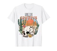 Crâne du désert Western Coucher de soleil Rodéo Vibe Cowboy Style Art T-Shirt