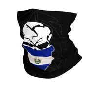Crâne El Salvador Drapeau Salvadorien Femme Homme Cache Cou Respirant Foulard Multifonctionnel Bandeau pour Ski Cyclisme Sport Moto