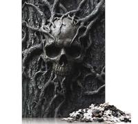 Crâne empêtré dans des Racines, Puzzle 1000 pièces pour Adolescents, Cadeaux, Puzzles en Papier pour Adultes, Jeux éducatifs à Domicile, Jouets DIY, 1000 pièces (38 x 26 cm)