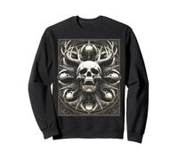Crâne en Bois Hurlant - Géométrie sacrée Gothique Sweatshirt