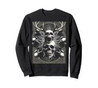 Crâne en Bois Hurlant - Géométrie sacrée Occulte Gothique Sweatshirt