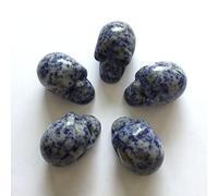 Crâne en Cristal de Quartz Sodalite Naturel sculpté à la Main, décoration d'intérieur, Bleu, 3,8 cm