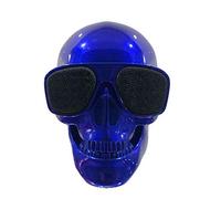 Crâne Enceinte Bluetooth Haut Parleur Bluetooth Enceinte Bluetooth Portable Skull Speaker Sans Fil Têtes De Mort Conférencier Bluetooth Compatible Android Phone et Autres Appareils Audio,Bleu