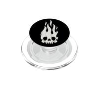 Crâne enflammée - Vintage Gothique Feu Squelette Dark Alt PopSockets PopGrip pour MagSafe