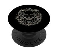 Crâne et Champignons Botanical Line Art PopSockets PopGrip Adhésif