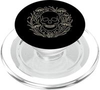 Crâne et Champignons Botanical Line Art PopSockets PopGrip pour MagSafe