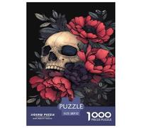 Crâne et Fleur Puzzle 1000 Pièces Educa Jouet Divertissement Créatif De l'art De La Décoration intéressant Jeu Éduchatif Challenge Toy pour Adultes Et Enfants À Partir De 12 Ans 52x38cm/1000pcs