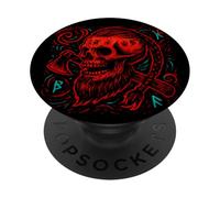 Crâne et Hache Viking PopSockets PopGrip Adhésif
