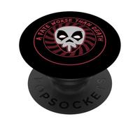 Crâne et Mort Un Sort Pire Que la Mort PopSockets PopGrip Adhésif