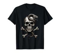Crâne et os croisés avec Serpent T-Shirt