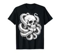 Crâne et pieuvre Tentacules Dark Gothic Ocean Art T-Shirt