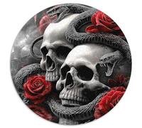 Crâne et Serpent Puzzles pour Adultes 1000pcs (67.5x67.5cm),Jeux De Défi Gothique Dark Art