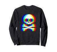 Crâne Fendue RVB et os croisés Glitch Skull Sweatshirt