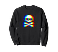 Crâne Fendue RVB et os croisés Glitch Skull Sweatshirt