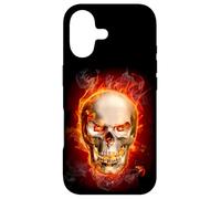 Crâne Flamboyant feu Gothique Motard Sombre Art esthétique Coque pour iPhone 17