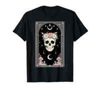 Crâne Floral Occulte Esotérique Mystique Macabre Botanique T-Shirt