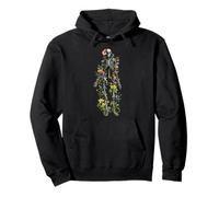 Crâne Florale Gothique Sombre esthétique Squelette Fleurs Sauvages Sweat à Capuche