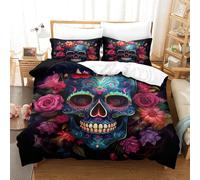 Crane Gothique 3d Imprim¨¦ Crane Floral Rouge Rose Sucre Crane Squelette Os Hipster D¨¦Coratif Crane Os Squelette Roses Imprim¨¦ Floral Housse De Couette Parure De Lit Housse De Cou