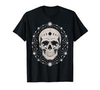 Crâne Gothique avec Phases de Lune mystiques T-Shirt