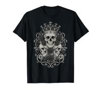 Crâne Gothique Complexe couronné par des chardons et des vignes Roses T-Shirt
