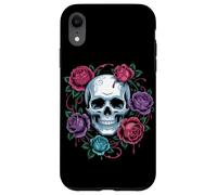 Crâne Gothique et Roses Sombres Fleurs romantiques Hommes Femmes Enfants Coque pour iPhone XR