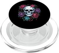 Crâne Gothique et Roses Sombres Fleurs romantiques Hommes Femmes Enfants PopSockets PopGrip pour MagSafe