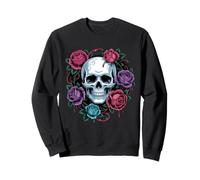Crâne Gothique et Roses Sombres Fleurs romantiques Hommes Femmes Enfants Sweatshirt