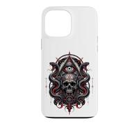 Crâne Gothique œil de Serpent Occulte Mystique visionnaire Horreur Coque pour iPhone 13 Pro Max