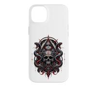 Crâne Gothique œil de Serpent Occulte Mystique visionnaire Horreur Coque pour iPhone 14 Plus