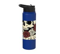 Crâne gothique mariée ou Die Til Death Do Us Part Wedding Stainless Steel Insulated Water Bottle