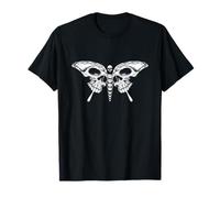 Crâne gothique papillon insecte macabre art design T-Shirt
