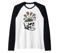 Crâne Gothique Venus Flytrap Pot de Fleurs Carnivore Plante Manche Raglan