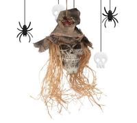 Crâne Halloween Accessoires Épouvantail Squelette Effrayant avec Lumières | Crânes Halloween Avec Yeux Lumineux Pour intérieur, fête, maison hantée, porche, jardin cour