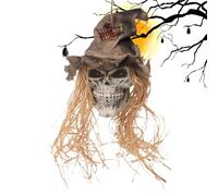Crâne Halloween Accessoires Épouvantail Squelette Effrayant Avec Lumières | Décor de crânes pour Halloween avec yeux lumineux Pour Manteau de Cheminée Cour Jardin Porche Fête Maison Hantée