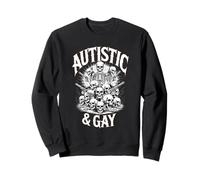 Crâne Humoristique en métal Lourd autiste et Gay Sweatshirt