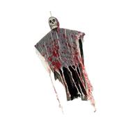 Crâne illuminé sur le thème de l'horreur - Décoration à suspendre pour porche hanté - Accessoire de fête d'Halloween