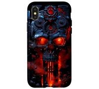 Crâne Infernal Steampunk Molten Mechanica de feu Industriel Coque pour iPhone X/XS