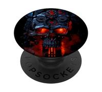 Crâne Infernal Steampunk Molten Mechanica de feu Industriel PopSockets PopGrip Adhésif