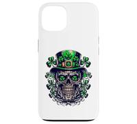 Crâne Irlandais Porte-Bonheur avec trèfles pour la Saint-Patrick Coque pour iPhone 13