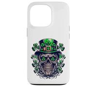 Crâne Irlandais Porte-Bonheur avec trèfles pour la Saint-Patrick Coque pour iPhone 13 Pro