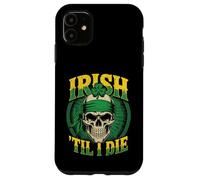 Crâne Irlandais Til I Die Shamrock St Patrick Day Grunge Coque pour iPhone 11