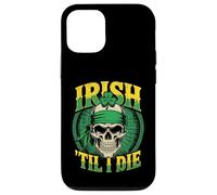 Crâne Irlandais Til I Die Shamrock St Patrick Day Grunge Coque pour iPhone 12/12 Pro