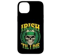 Crâne Irlandais Til I Die Shamrock St Patrick Day Grunge Coque pour iPhone 14 Plus