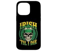 Crâne Irlandais Til I Die Shamrock St Patrick Day Grunge Coque pour iPhone 14 Pro Max