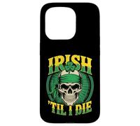 Crâne Irlandais Til I Die Shamrock St Patrick Day Grunge Coque pour iPhone 15 Pro