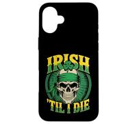 Crâne Irlandais Til I Die Shamrock St Patrick Day Grunge Coque pour iPhone 16 Plus