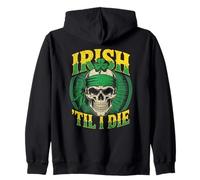 Crâne Irlandais Til I Die Shamrock St Patrick Day Grunge Sweat à Capuche
